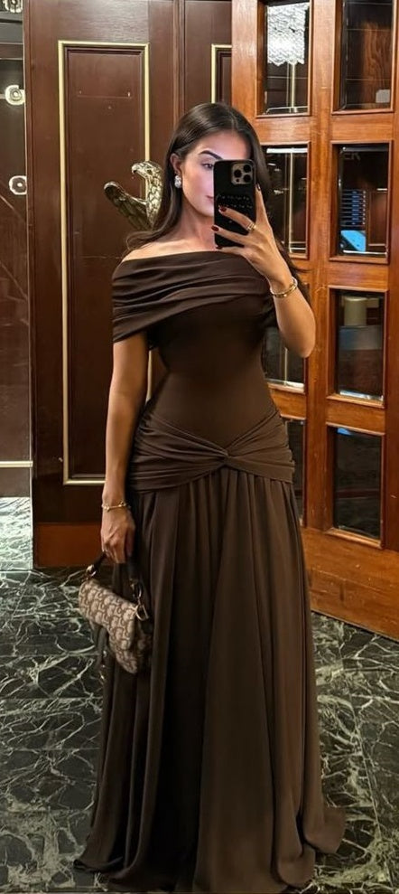 Vintage Off The Shoulder Slim Prom Dresses Long Evening Party Dress,LTP4368