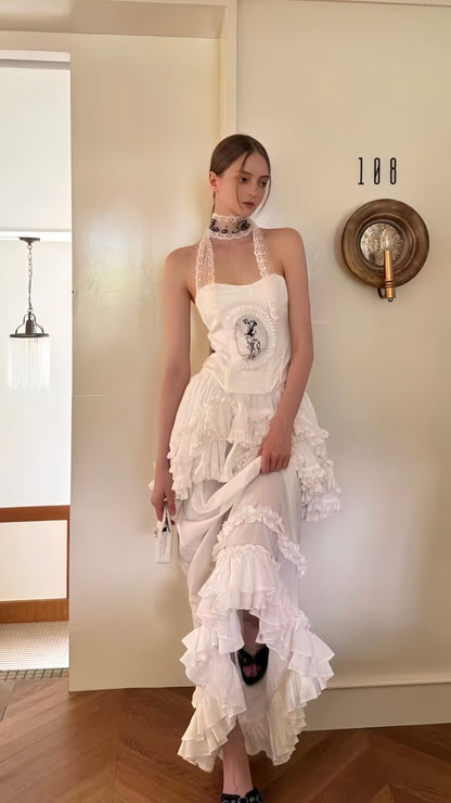 Vintage Party Dresses Sweetheart Ruffle Long Prom Dress,LTP3926