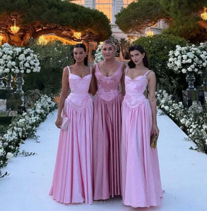 Vintage Pink Appliques Prom Dresses A-Line Party Bridesmaid Dress,LTP4049