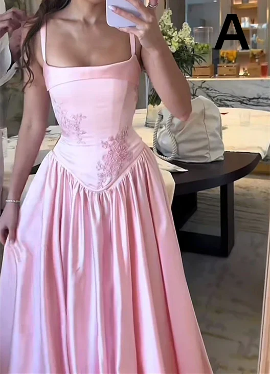 Vintage Pink Appliques Prom Dresses A-Line Party Bridesmaid Dress,LTP4049