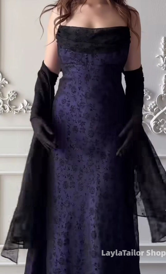 Vintage Prom Dress Spaghetti Straps Chiffon Lace Formal Dresses,LTP3666