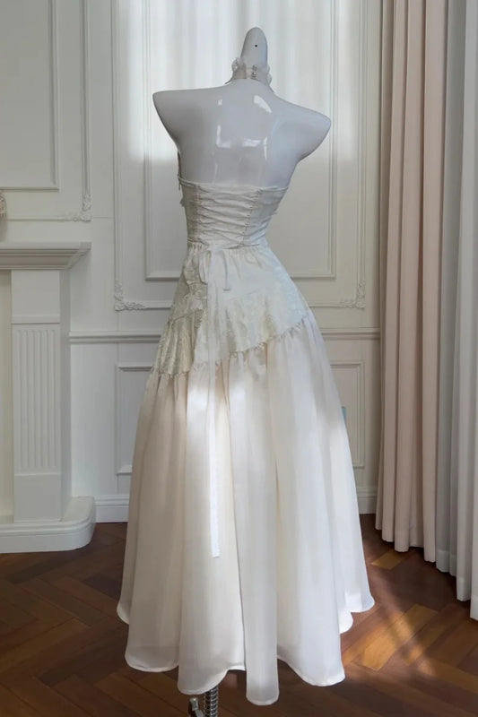 Vintage Ivory Floral Print Homecoming Dresses 2000'S Party Dress For Women,LTP4185