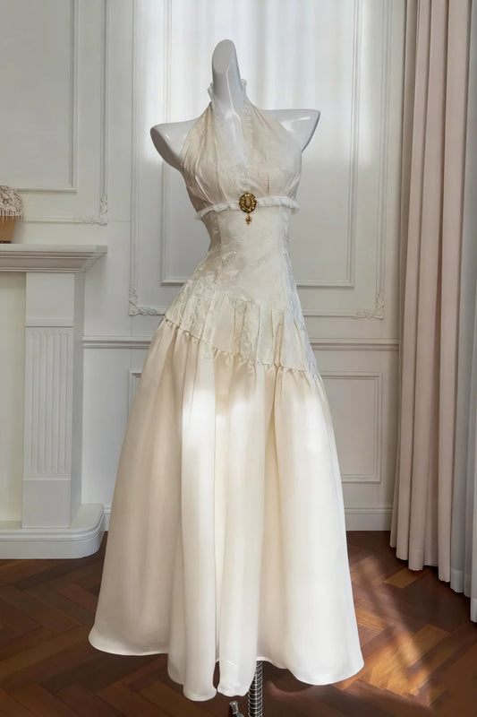 Vintage Ivory Floral Print Homecoming Dresses 2000'S Party Dress For Women,LTP4185