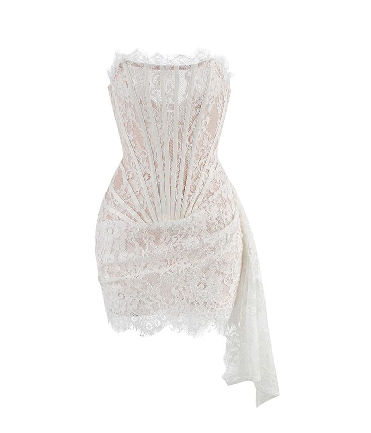 White Lace Homecoming Dresses Bodycon Mini Party Gown, LTP3191