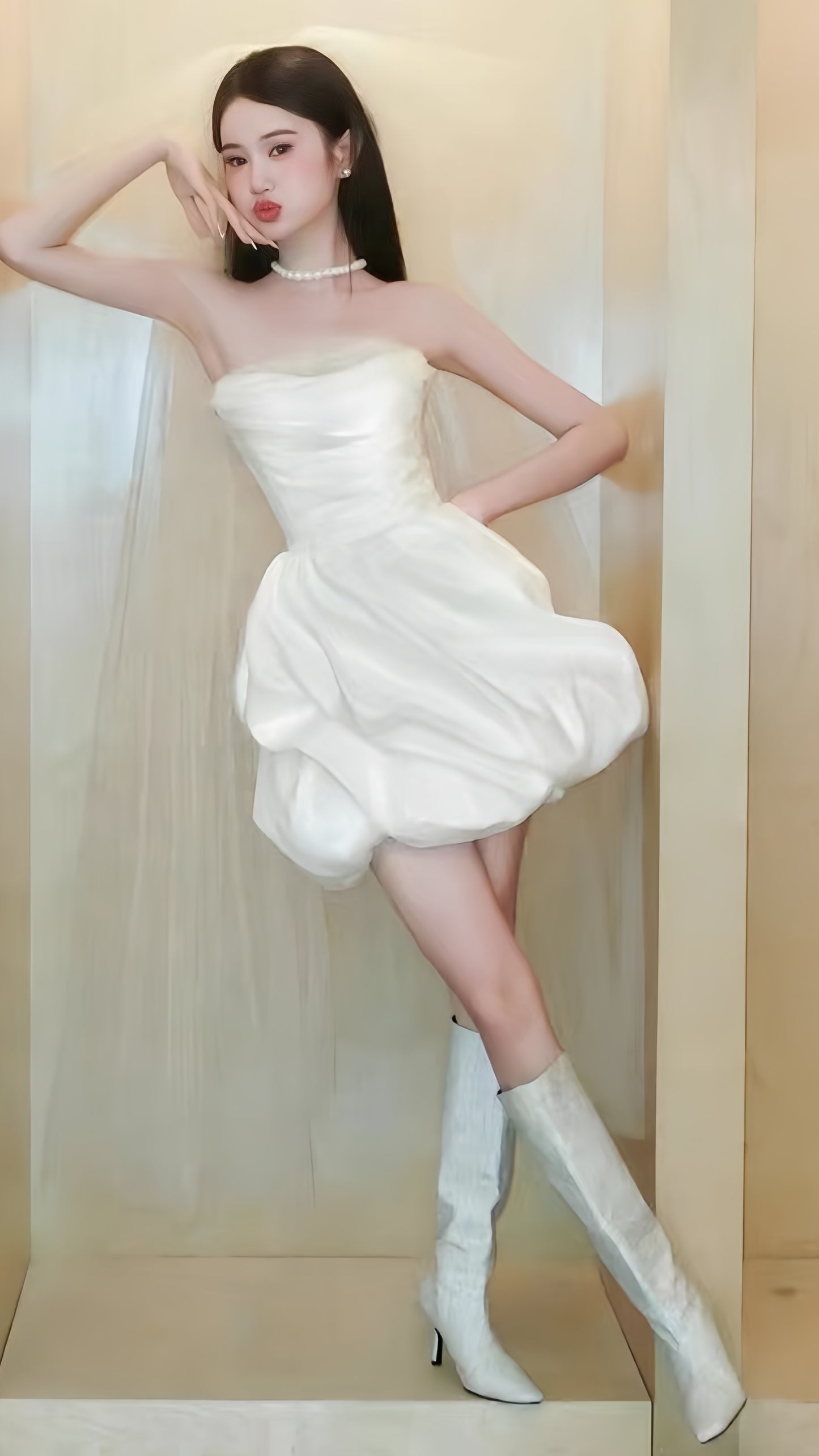 White Short Wedding Dresses Satin Bridal Dress,LTP4236