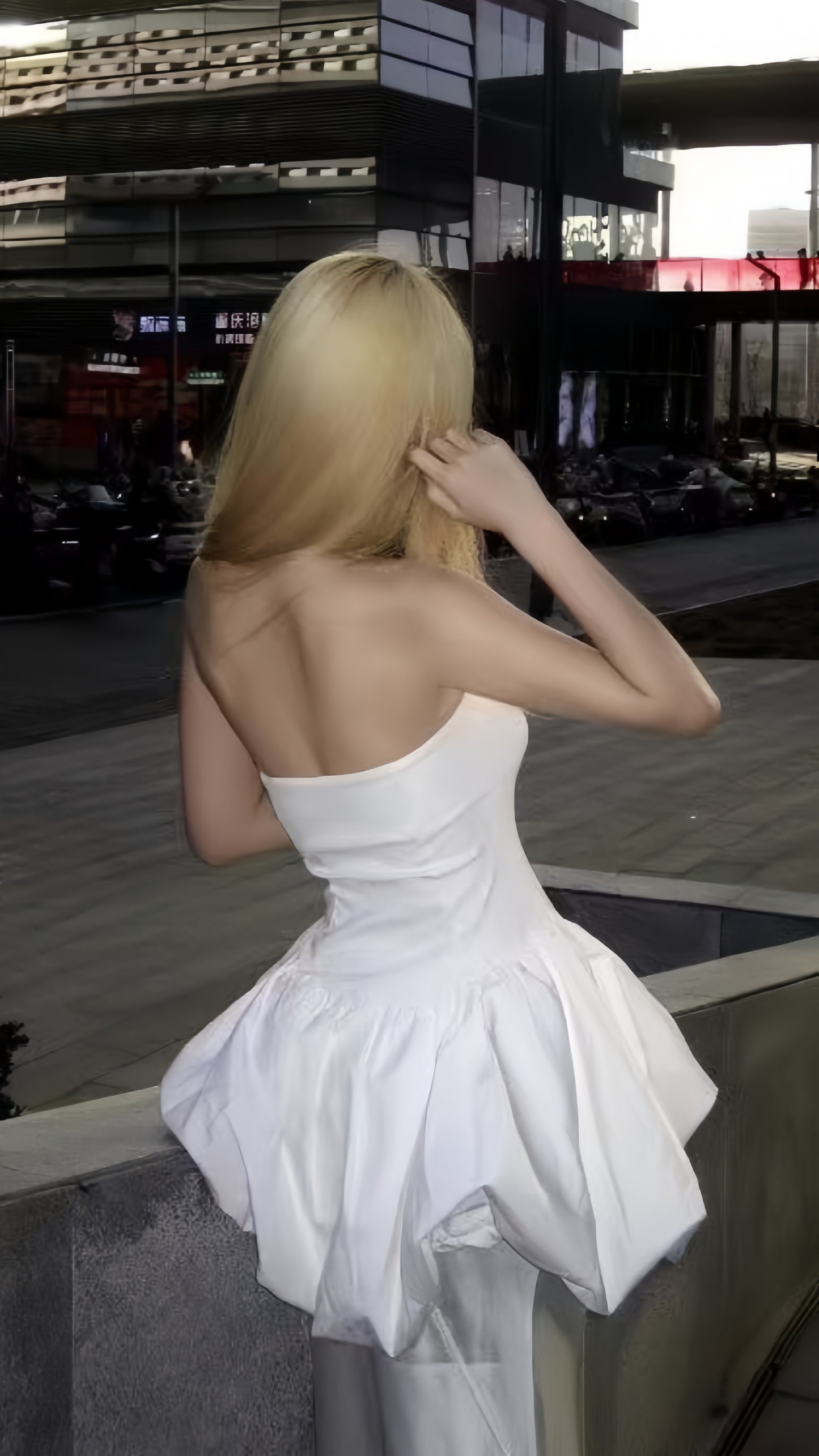 White Strapless Long Prom Dresses Sleeveless Party Dress,LTP3959