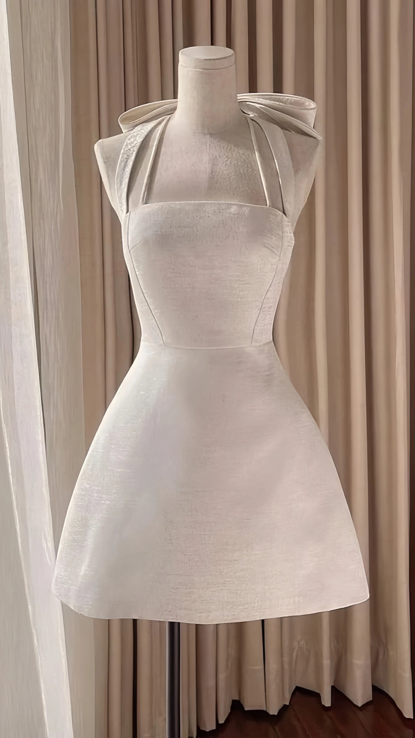 White Tie Halter Homecoming Dresses Mini School Dance Party Dress,LTP3859