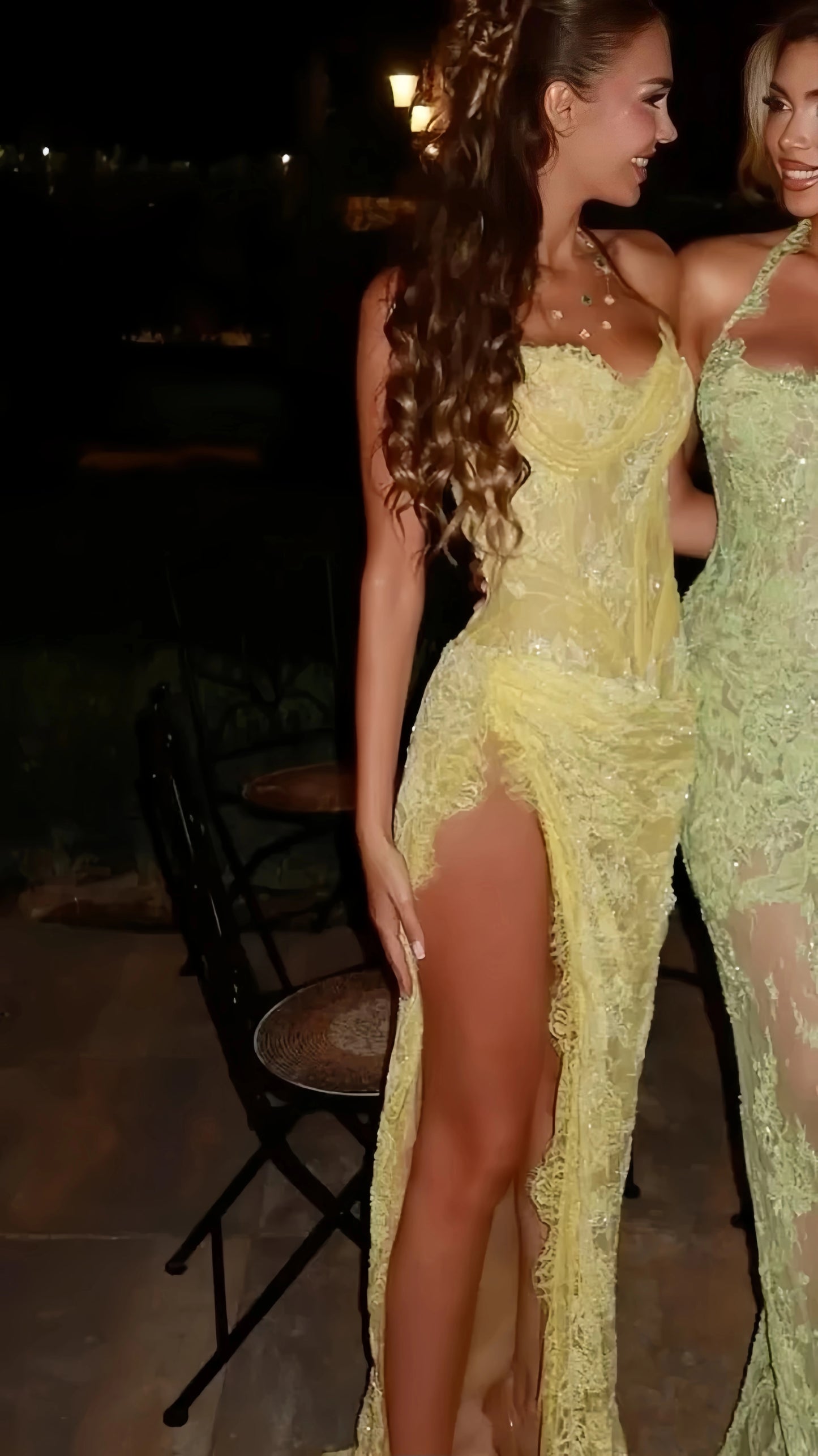 Yellow Lace Bodycon Party Dresses Sweetheart Slim Prom Evening Dress,LTP4074