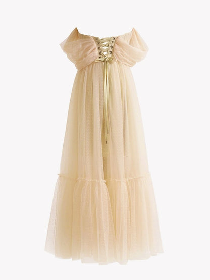 A-Line Tulle Sweetheart Tea-Length Homecoming Dress