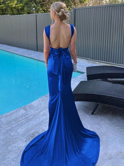 Sexy Purple V-Neck Mermaid Prom Formal Dresses With Open Back,LTP4519