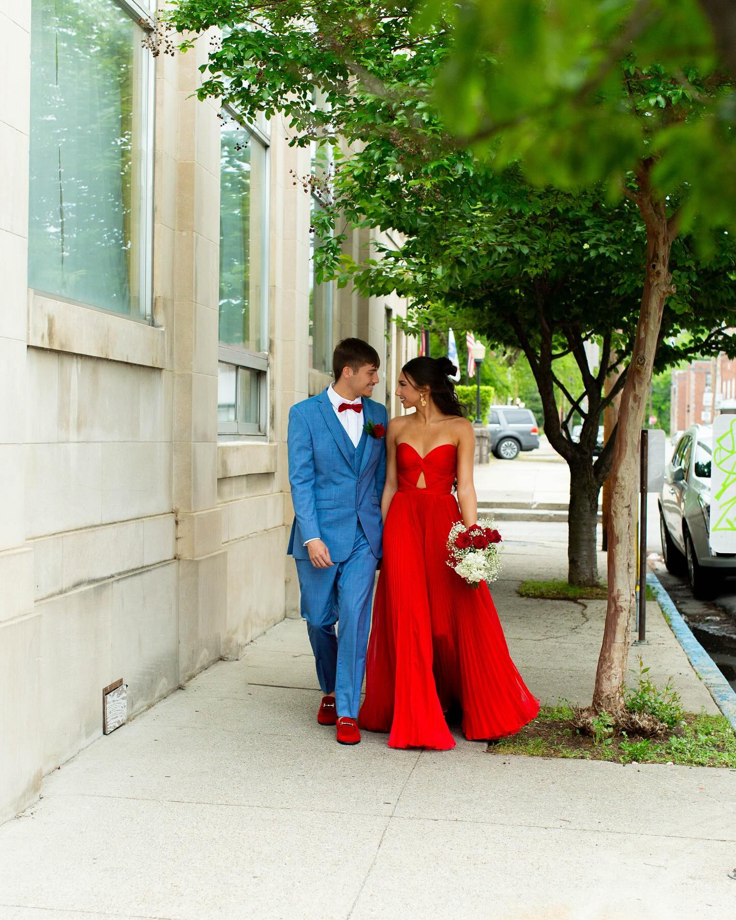 Hot Pink Sweeheart Cutout Pleated  Long Party Dress