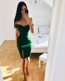 LTP1777,Off The Shoulder Satin Bodycon Mini Homecoming Dress