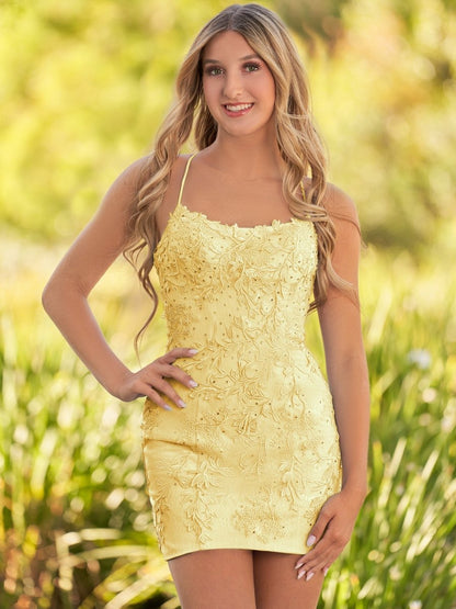Sky Blue Bodycon Lace Short Homecoming & Cocktail Dresses with Beading