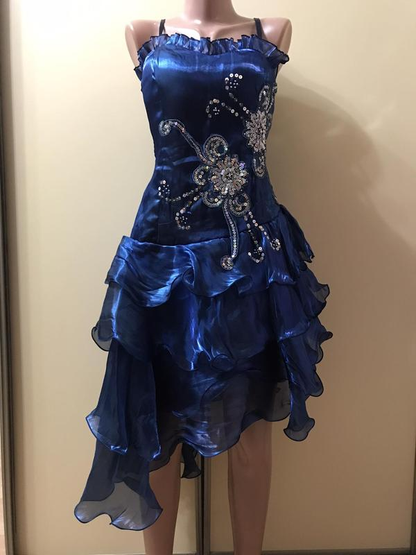 Black Chiffon Beaded Mini Satin Short Prom Dress Homecoming Dress
