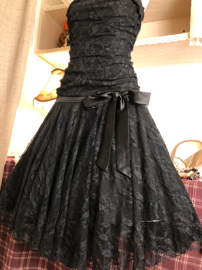Black Strapless Lace Sexy A Line Short Birthday Outfits Formal Graduation Homecoming Dress