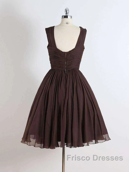Brown A Line Short Formal Prom Dress Homecoming Dress