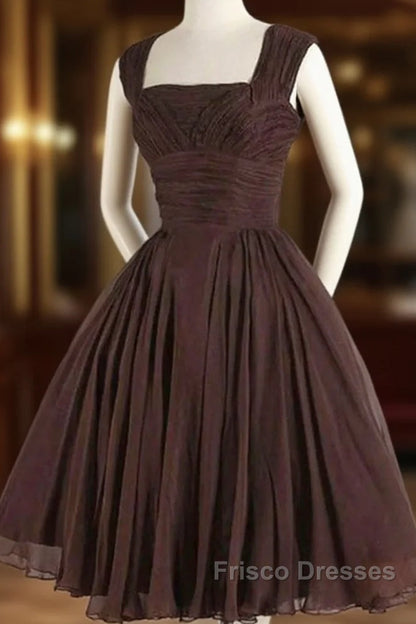 Brown A Line Short Formal Prom Dress Homecoming Dress