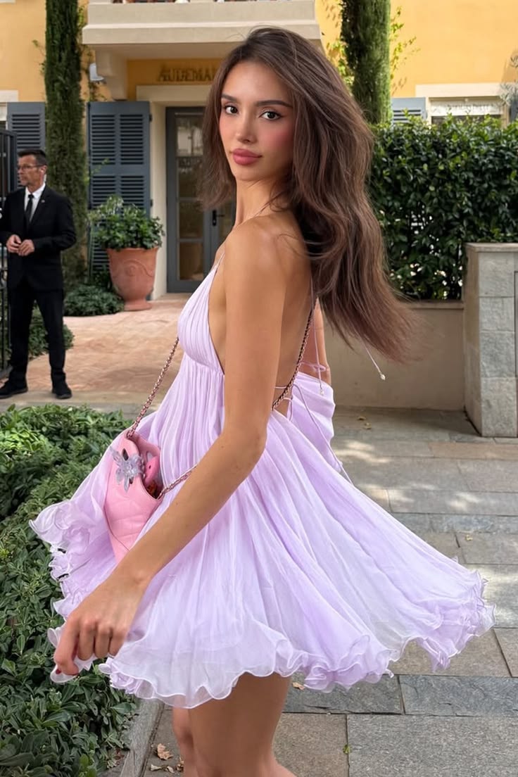 Open Back Pink A-line Homecoming Dresses Short Party Holiday Dress,LTP4529