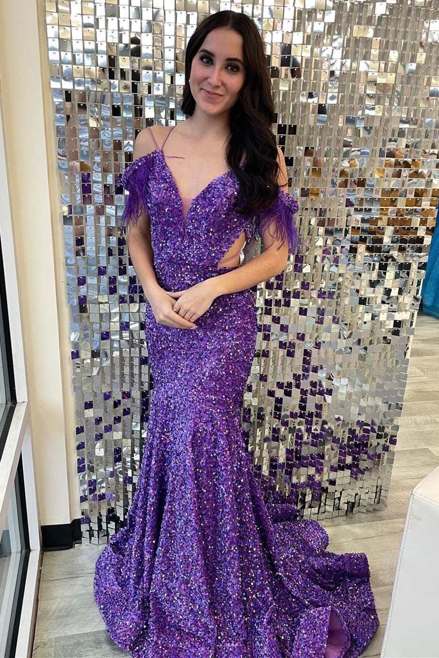 Sparkle Sequin Mermaid Off The Shoulder Prom Dress