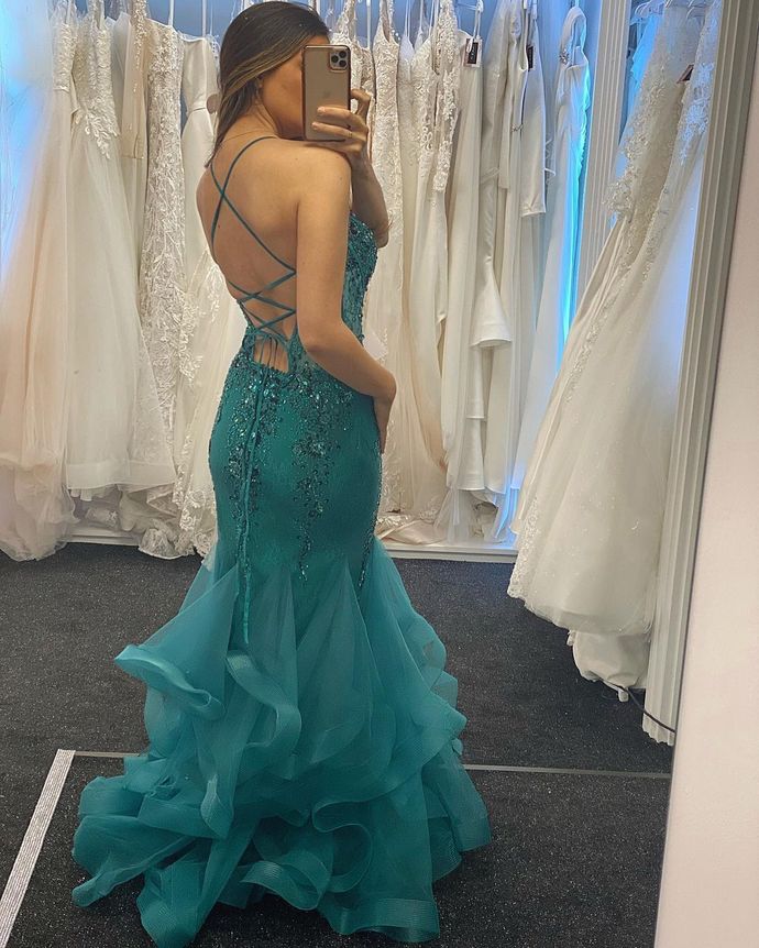 LTP1742,Sexy Mermaid Beaded Tulle Long Prom Dress, Custom Made Evening Dress