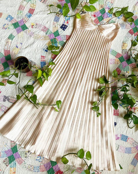 Champagne Spaghetti Straps Long Prom Dress Pleated Evening Dress,LTP4463