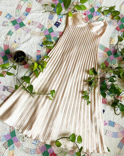 Champagne Spaghetti Straps Long Prom Dress Pleated Evening Dress,LTP4463