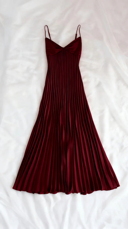 Champagne Spaghetti Straps Long Prom Dress Pleated Evening Dress,LTP4463