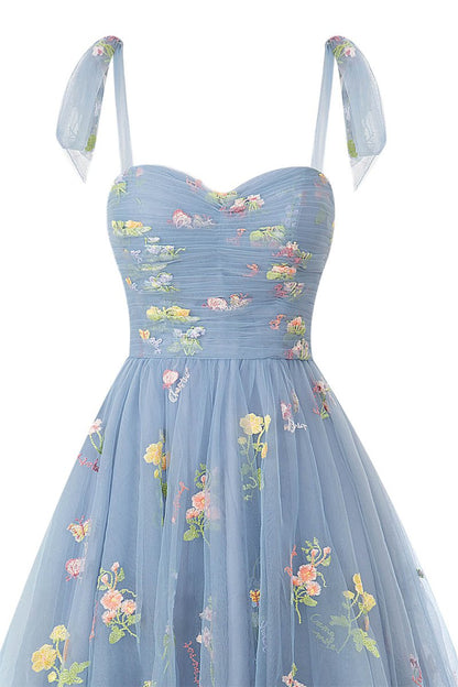 Aline Short Sweetheart Tulle Floral Homecoming Dress