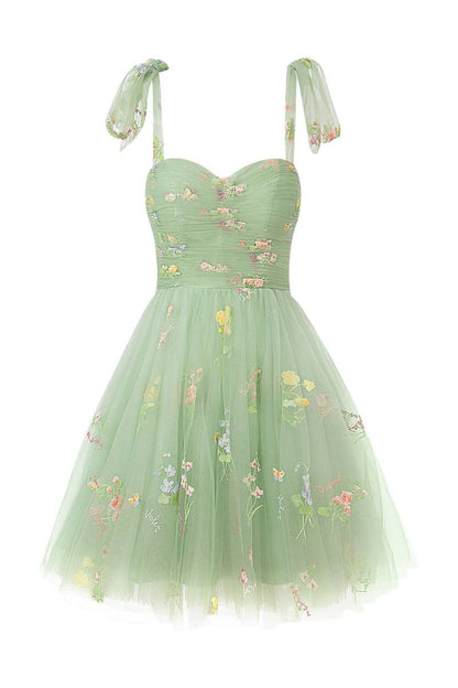 Aline Short Sweetheart Tulle Floral Homecoming Dress