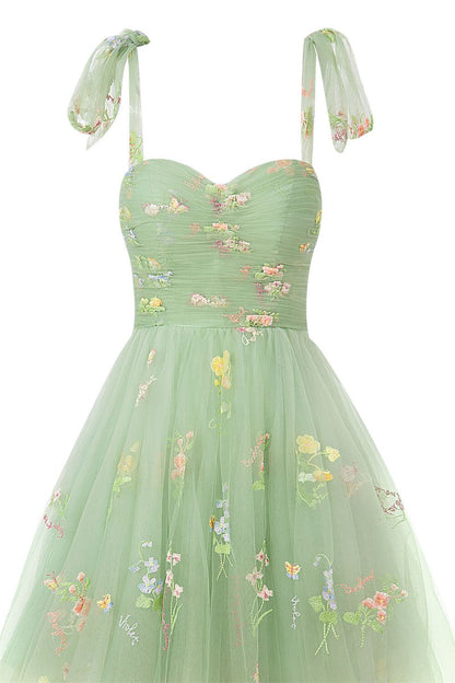 Aline Short Sweetheart Tulle Floral Homecoming Dress