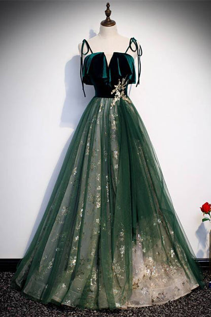 Fairy Green A-line Long Party Dress