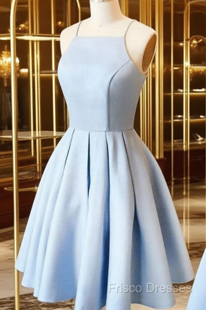Custom Made A Line Light Blue Short Formal Prom Dress, Short Blue Homecoming Dress, Formal Dress