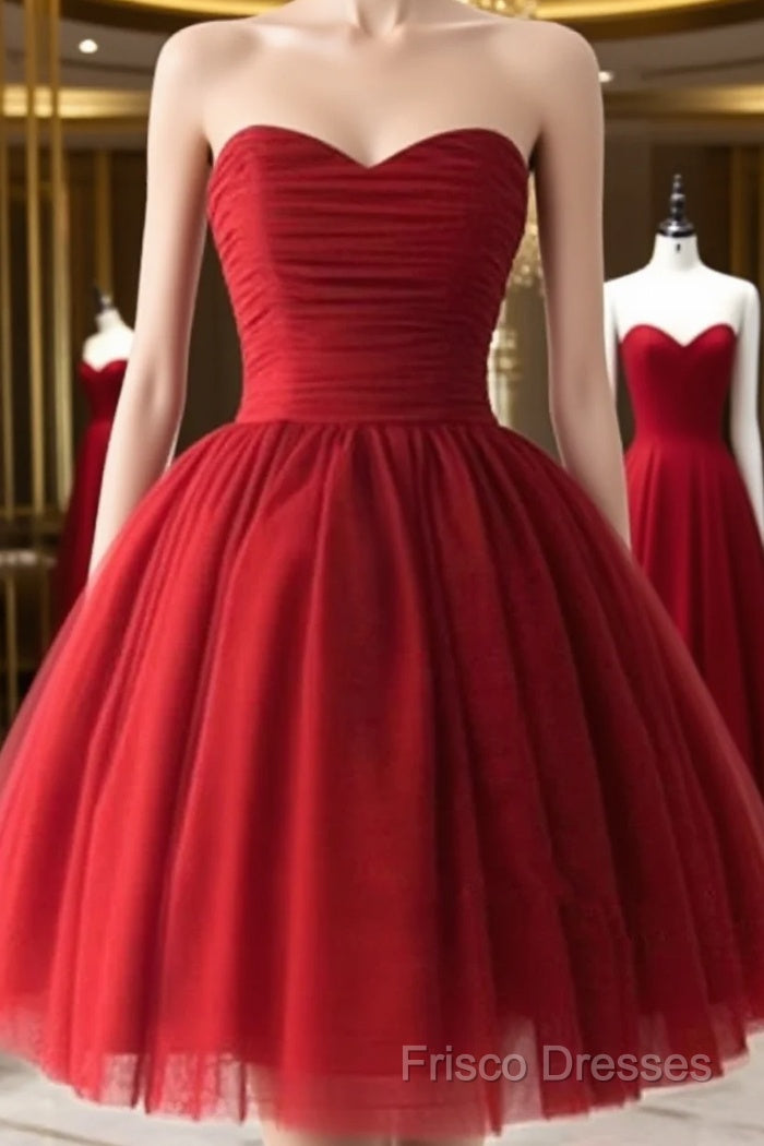 Custom Made Short Burgundy Formal Prom Dress, Burgundy Bridesmaid Dress, Graduation/Homecoming Dress