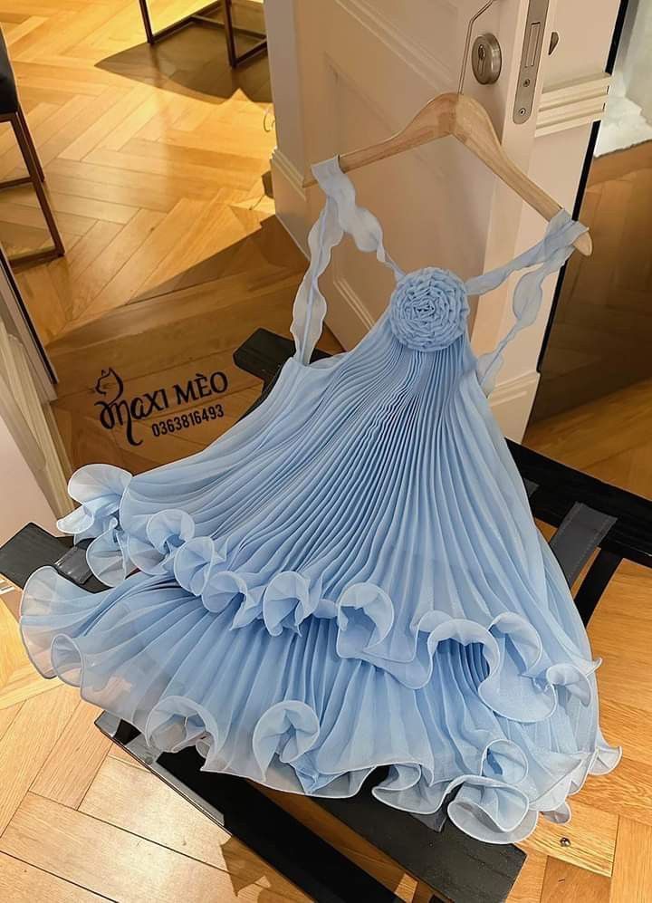 Cute A Line Halter Baby Blue Pleated Chiffon Short Homecoming Dress Birthday Dress