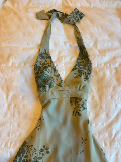 Cute A Line Halter Green Short Chiffon Homecoming Dresses Cocktail Dress