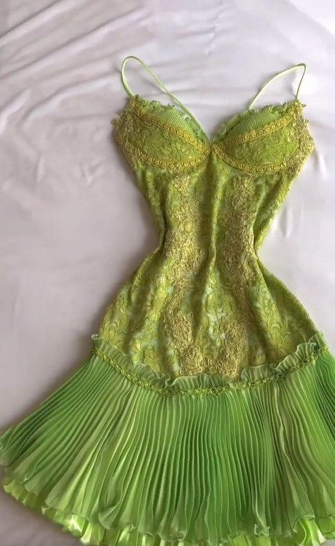 Barbie Raquel A Line Spaghetti Straps Green Lace Short Outfit Homecoming Dress