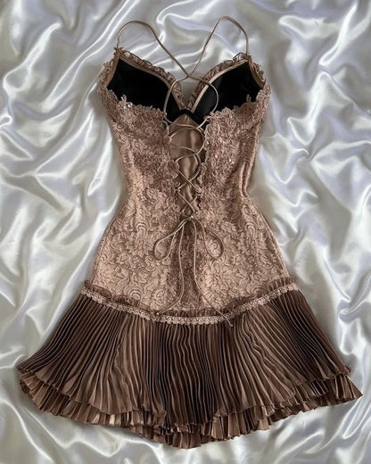 Barbie Raquel A Line Spaghetti Straps Green Lace Short Outfit Homecoming Dress