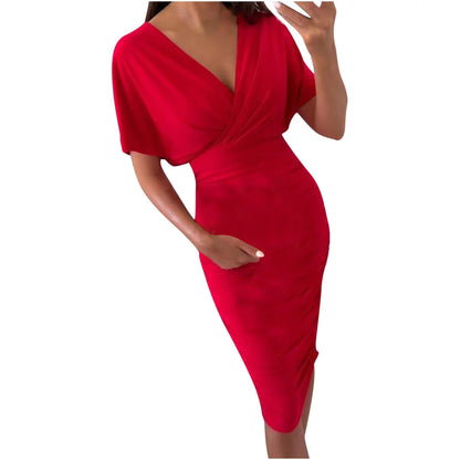 LTP1810,Red Homecoming Dress, V-Neck Short Sleeves Mini Prom Dresses