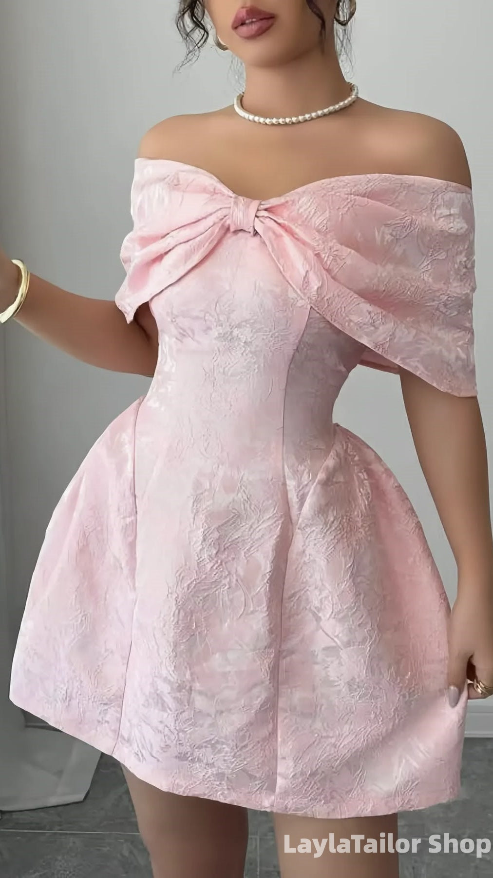 Off The Shoulder Pink Floral Print Homecoming Dresses