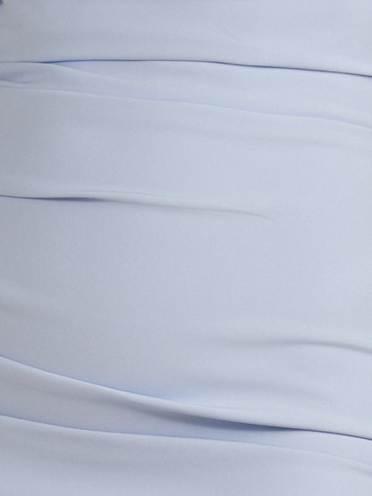 Sky Blue - Strapless Spandex Bodycon Homecoming & Cocktail Dress With Slit