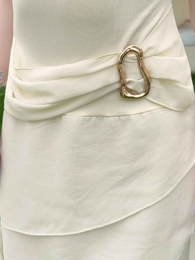 Elegant Chiffon Ivory Strap Irregular Birthday Dress Homecoming Dress