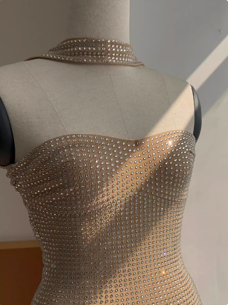Elegant Hot Diamond Tube Top Slim Fit Hip 17Th Birthday Short Skirt Homecoming Dress