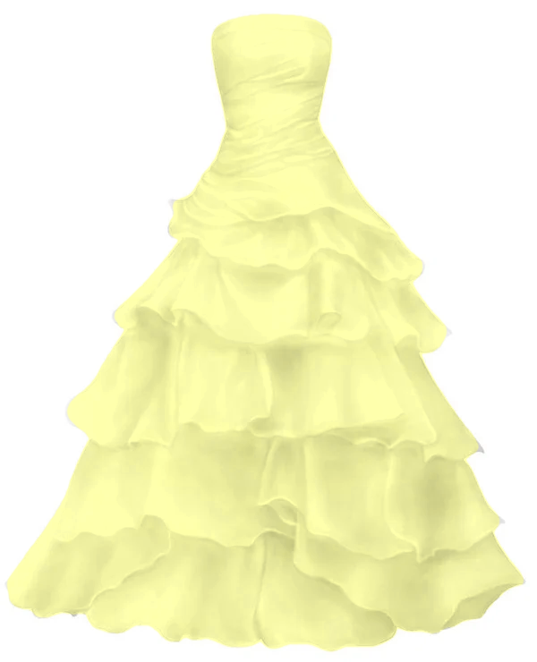 Strapless A Line Ruffle Long Prom Dress Layered Wedding Dress