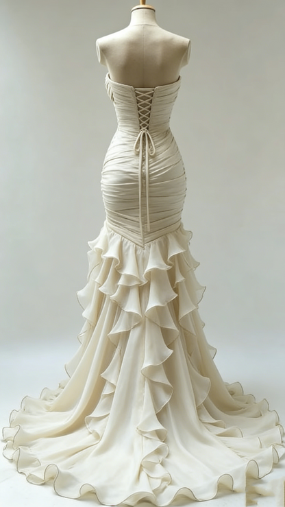 Stunning Mermaid Long Ivory Wedding Dresses