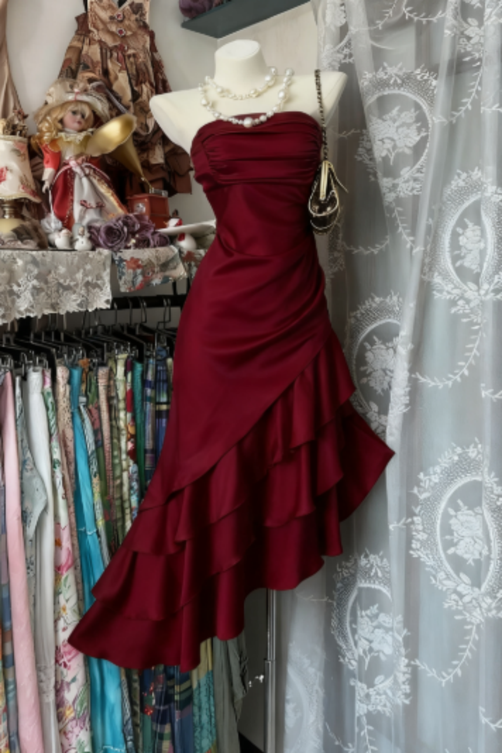 Champagne Short Ruffle Satin Homecoming Dress Birthday Dress