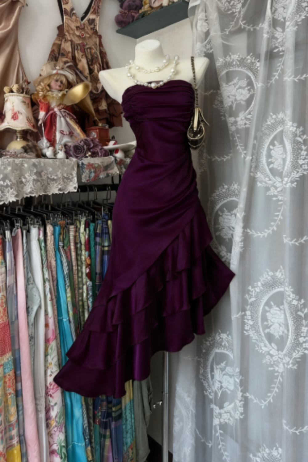 Champagne Short Ruffle Satin Homecoming Dress Birthday Dress