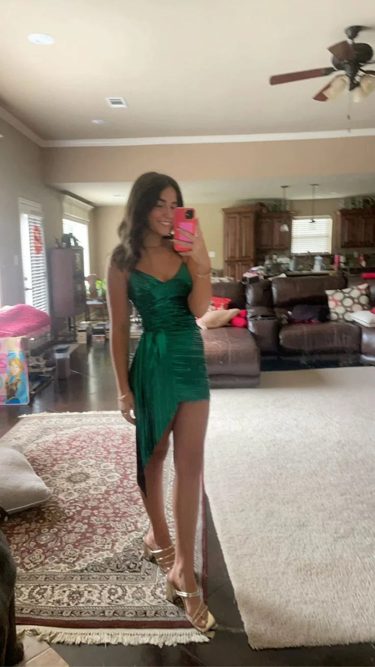 Green Sheath Short Homecoming Dresses LTP82643