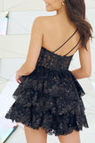 LTP1851,Luxury One Shoulder Applique Beaded Floral Homecoming Dresses