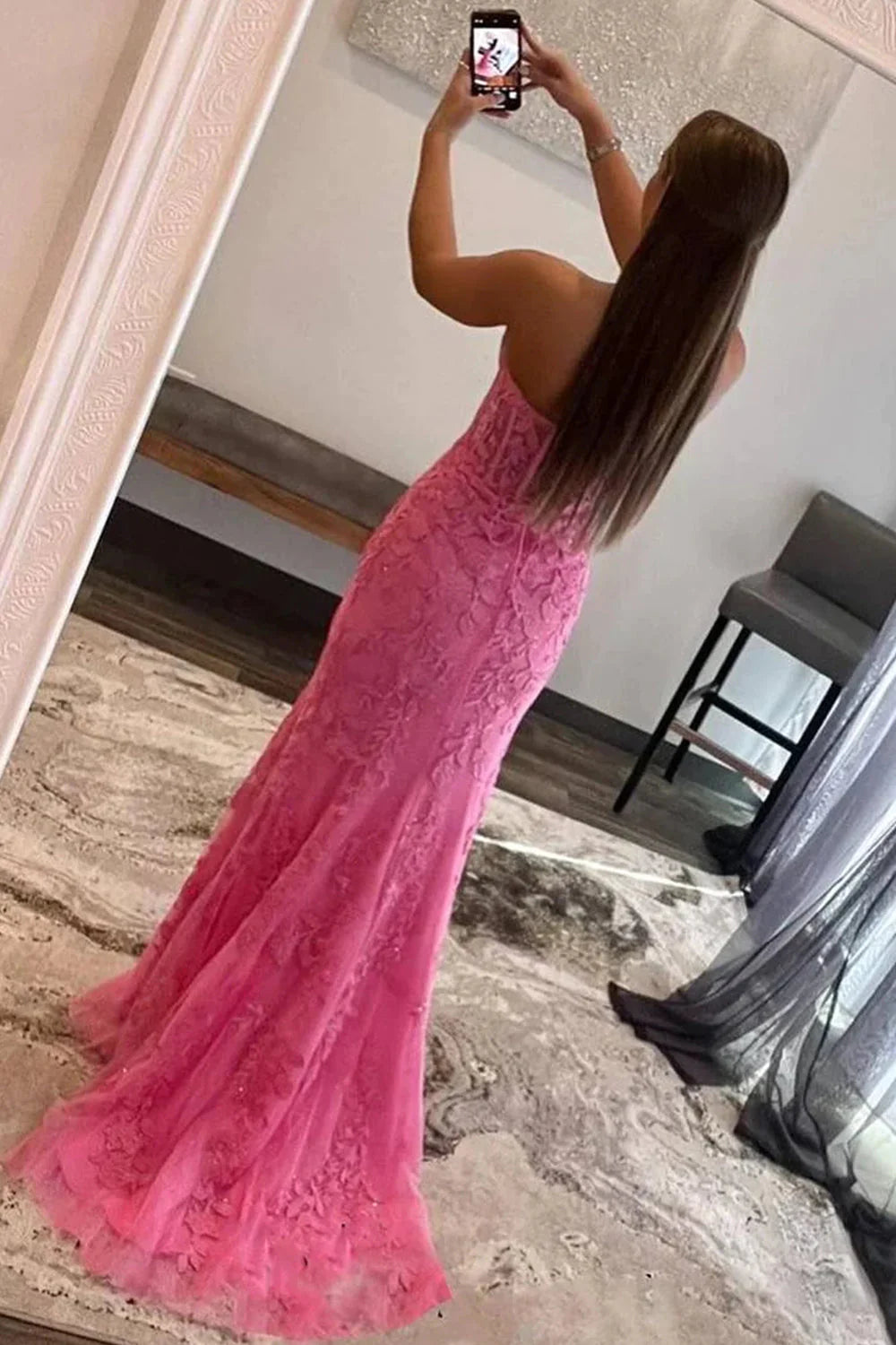 Sweetheart Appliques Beaded Mermaid Long Evening Prom Dress