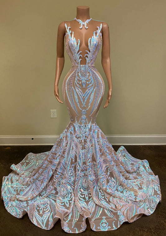 LTP1732, Sparkly Long Prom Dresses 2023 Sheer O-Neck Sleeveless Real Picture Evening Formal Dresses African Black Girls Mermaid Prom Dresses Gala Gowns